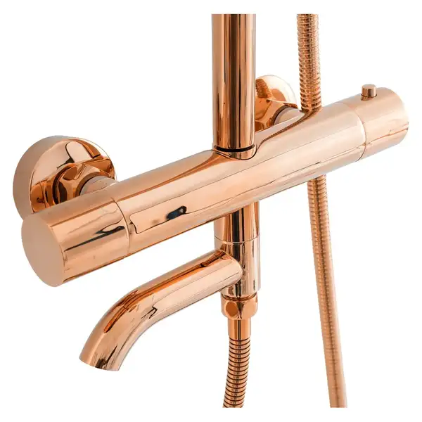 Душевой гарнитур REA LUNGO ROSE GOLD с термостатом и изливом (REA-P6606)