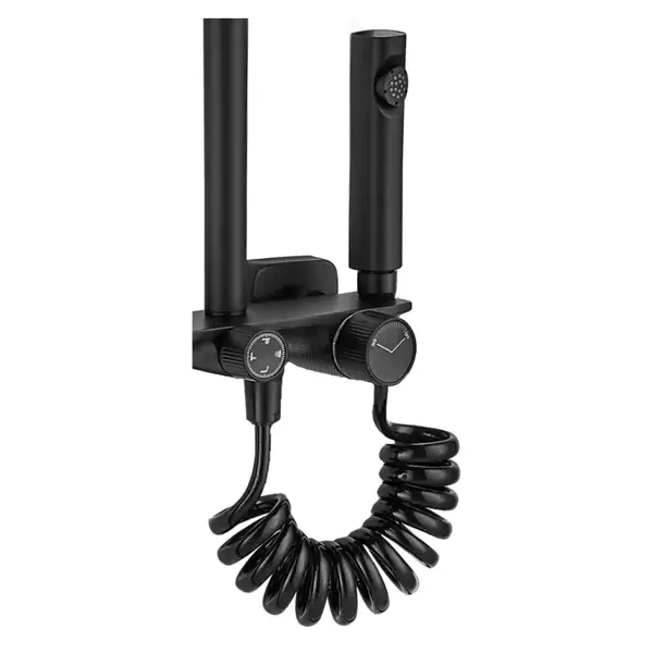 Душевой гарнитур REA HELIX BLACK с изливом (REA-P6618)
