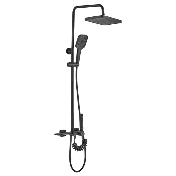 Душевой гарнитур REA HELIX BLACK с изливом (REA-P6618)