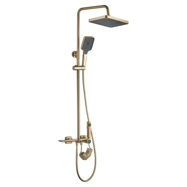 Душевой гарнитур REA HELIX BRUSHED GOLD с изливом (REA-P6621)