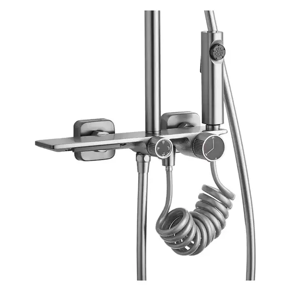 Душевой гарнитур REA HELIX NICKEL BRUSHED с изливом (REA-P6622)