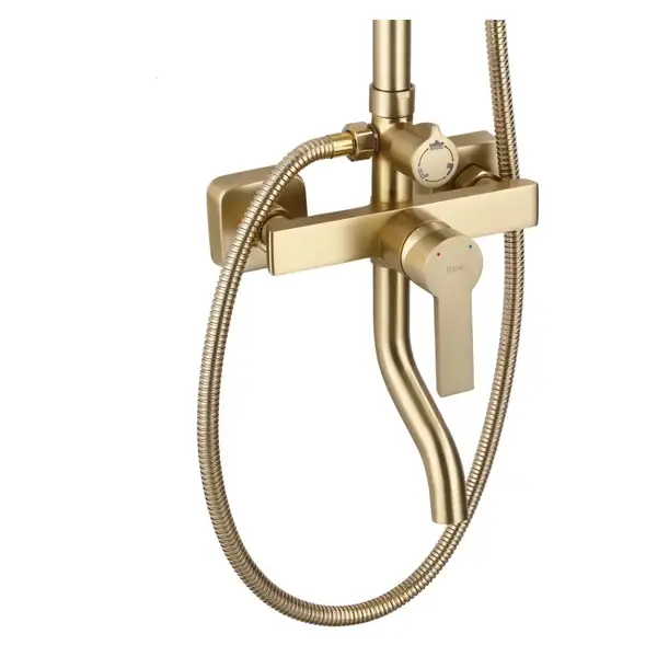 Душевой гарнитур REA  ARGUS BRUSHED GOLD золотой матовый с изливом (REA-P7841)