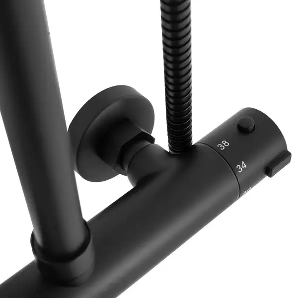 Rea Bliss Black Душовий гарнітур з термостатом, чорний (REA-P8804) Rea Bliss Black Душовий гарнітур з термостатом, чорний (REA-P8804)