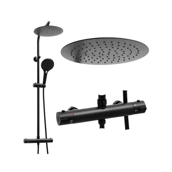 Душевой гарнитур Yoka BERGEN 25 BLACK черный с термостатом (BP.BERGEN THERM 25 BLK)