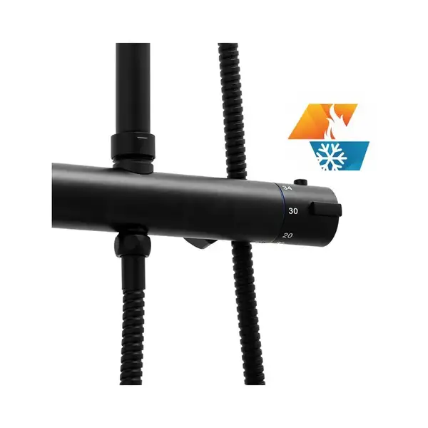 Душевой гарнитур Yoka BERGEN 25 BLACK черный с термостатом (BP.BERGEN THERM 25 BLK)