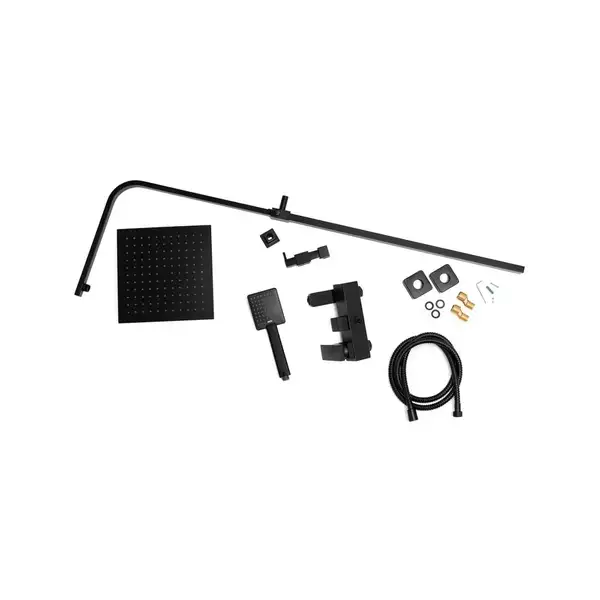 Душевой гарнитур Yoka CUBE 25 BLACK черный с изливом (BP.CUBE 25 BLK)