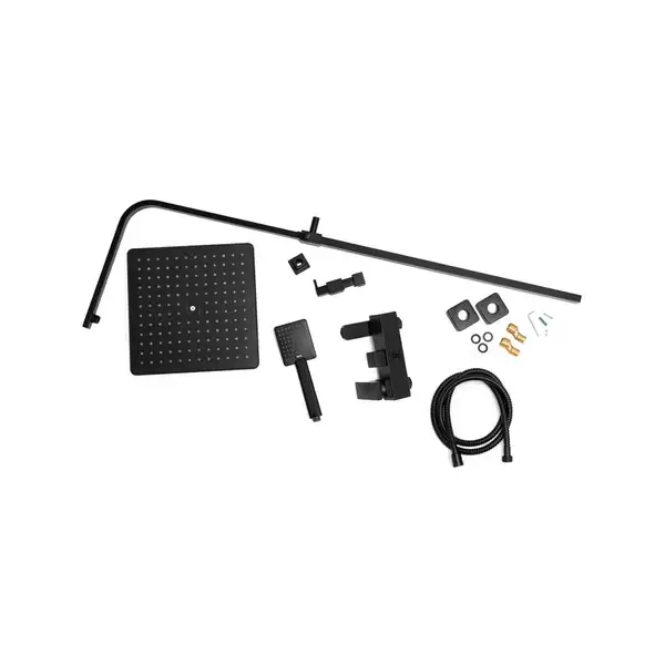 Душовий гарнітур Yoka CUBE 30 BLACK чорний з виливом (BP.CUBE 30 BLK)