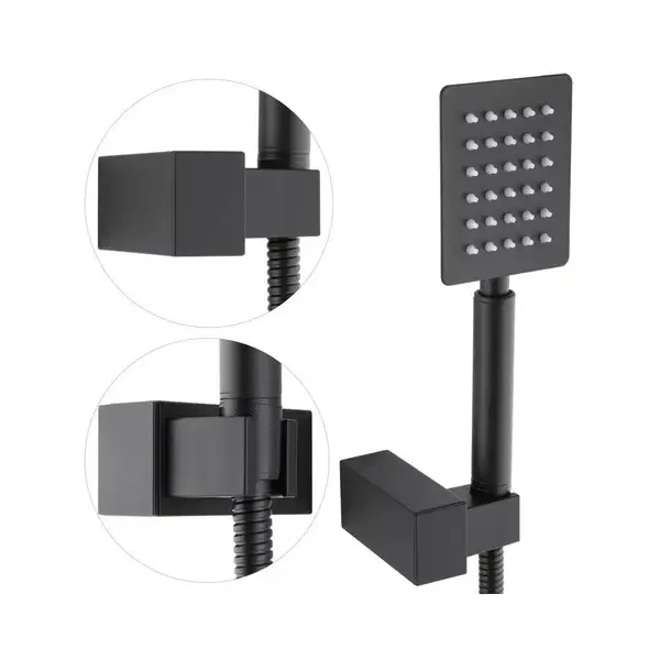 Душевой гарнитур скрытого монтажа Yoka DUAL BLACK + BOX черный (BP.DUAL-BLK)