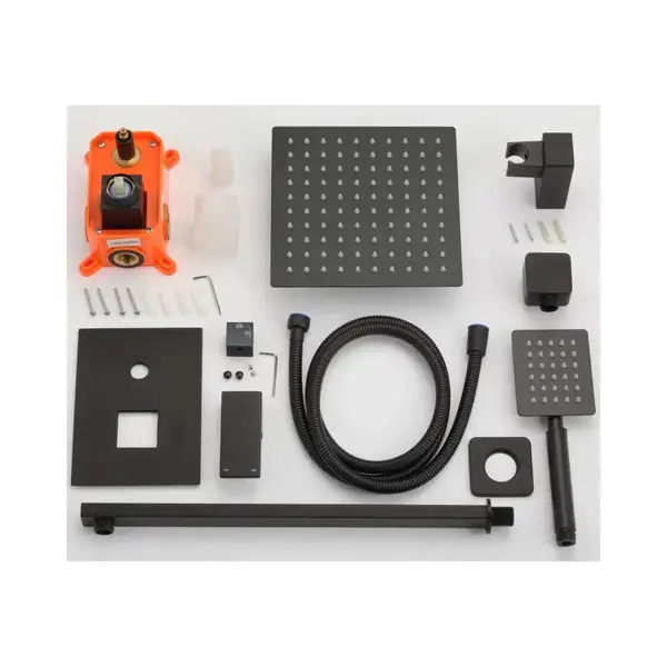 Душевой гарнитур скрытого монтажа Yoka DUAL 25 BLACK + BOX черный (BP.DUAL25 BLK)