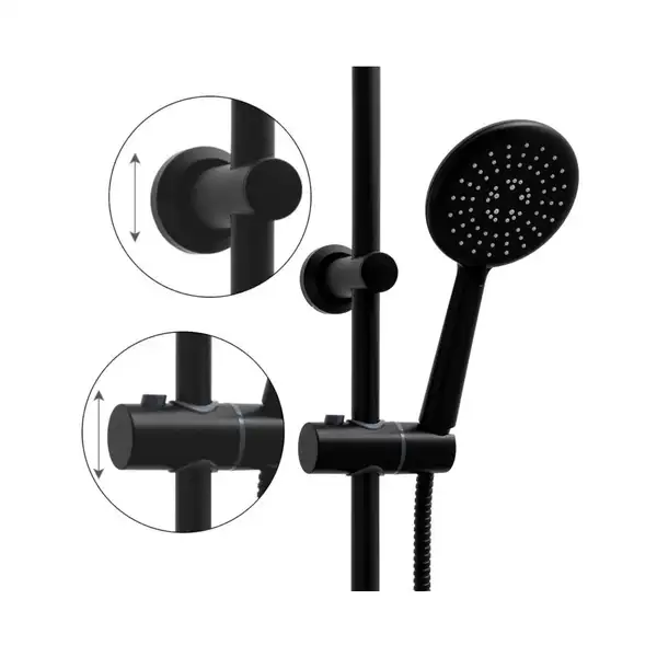 Душевой гарнитур Yoka ENZA 20 BLACK черный с термостатом (BP.ENZA20-BLK)