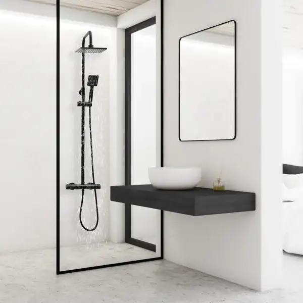 Душевой гарнитур Yoka FLOVA 20 BLACK черный с термостатом (BP.FLOVA THERM 20 BLK)