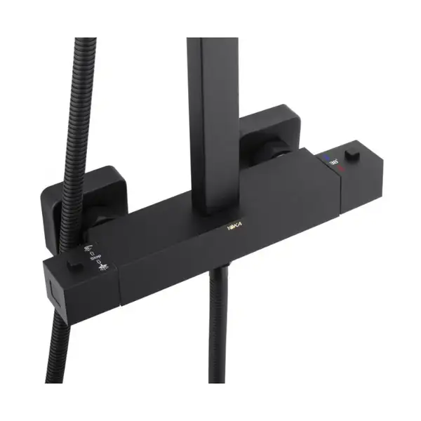 Душевой гарнитур Yoka GOBA 25 BLACK черный с термостатом (BP.GOBA-THERM-25-BLK)