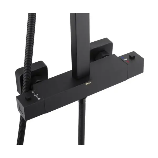 Душевой гарнитур Yoka GOBA 30 BLACK черный с термостатом (BP.GOBA-THERM-30-BLK)