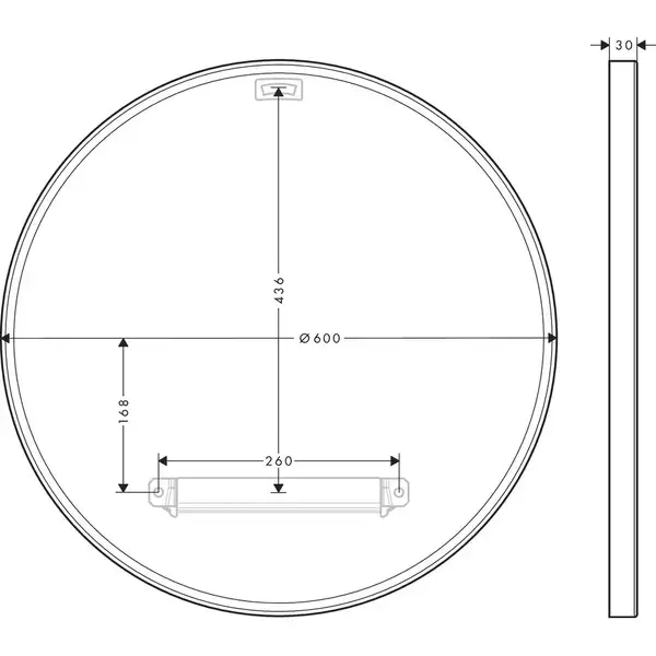 Настінне дзеркало AXOR Universal Circular, хром (42848000)