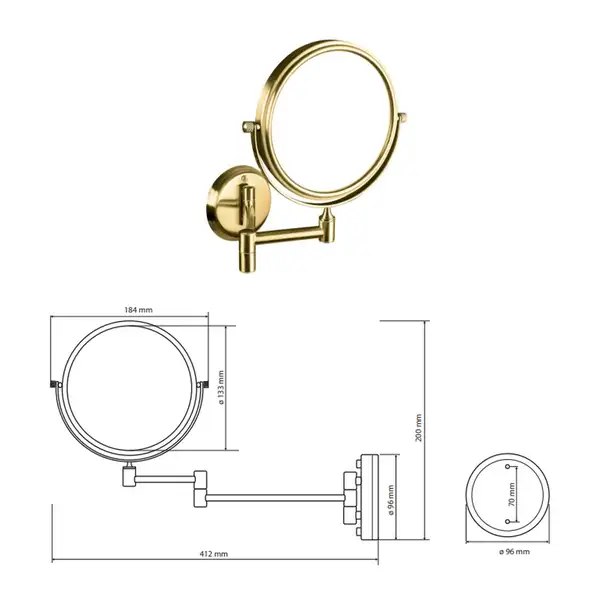 106101698 mirror Retro Дзеркало косметичне(золото), Bemeta (106101698)