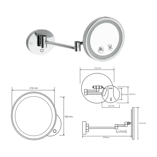 Косметичне дзеркало 112101149  з підсвіткою LED Bemeta Чехія