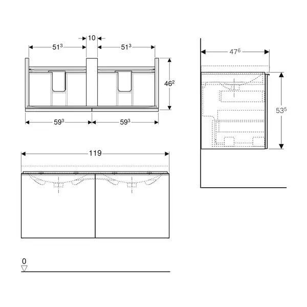 Дзеркало з LED підсвічуванням 70 х h70 см Geberit Option Basic Square  502.806.00.1
