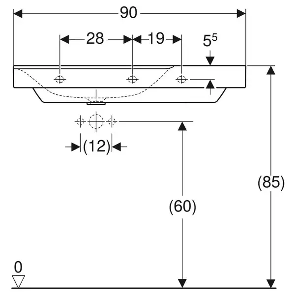 Дзеркало з LED підсвічуванням 80 х h70 см Geberit Option Basic Square  502.807.00.1