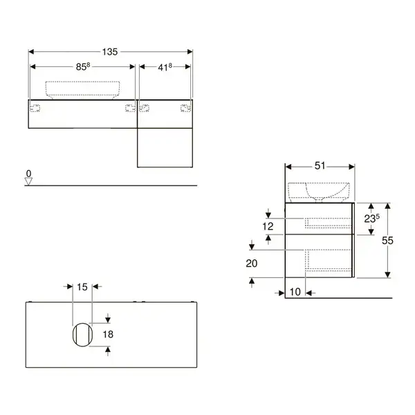 Дзеркало з LED підсвічуванням 90 х h70 см Geberit Option Basic Square  502.808.00.1