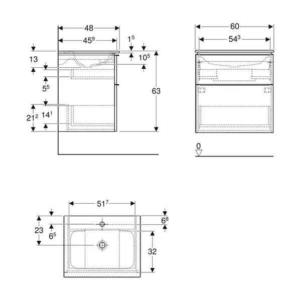 Дзеркало з LED підсвічуванням 100 х h70 см Geberit Option Basic Square  502.809.00.1