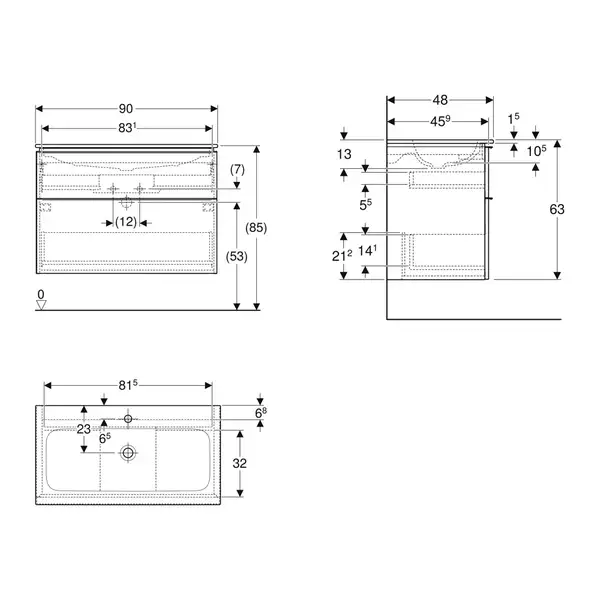 Дзеркало з LED підсвічуванням 100 х h70 см Geberit Option Basic Square  502.809.00.1