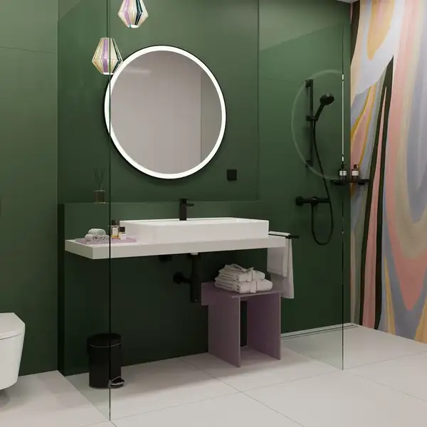 Дзеркало з підсвічуванням Ø900 мм Hansgrohe Xarita Lite S, чорний матовий  54967670