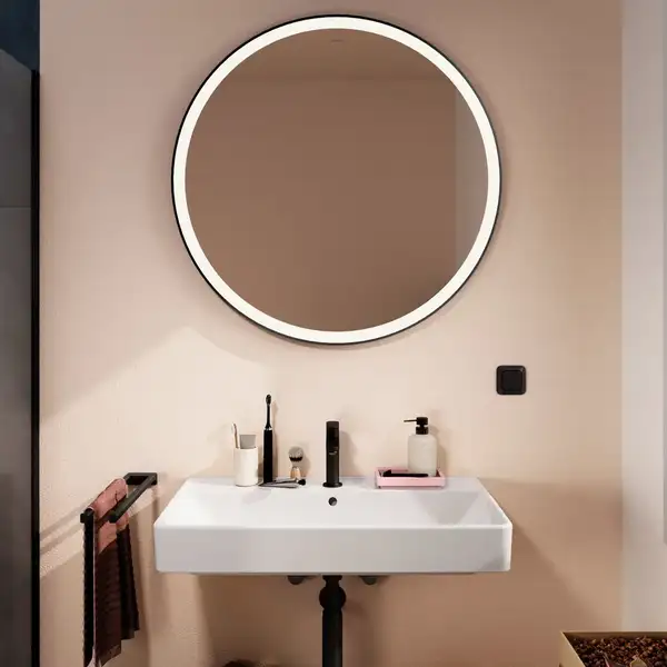 Дзеркало з підсвічуванням Ø900 мм Hansgrohe Xarita Lite S, чорний матовий  54967670