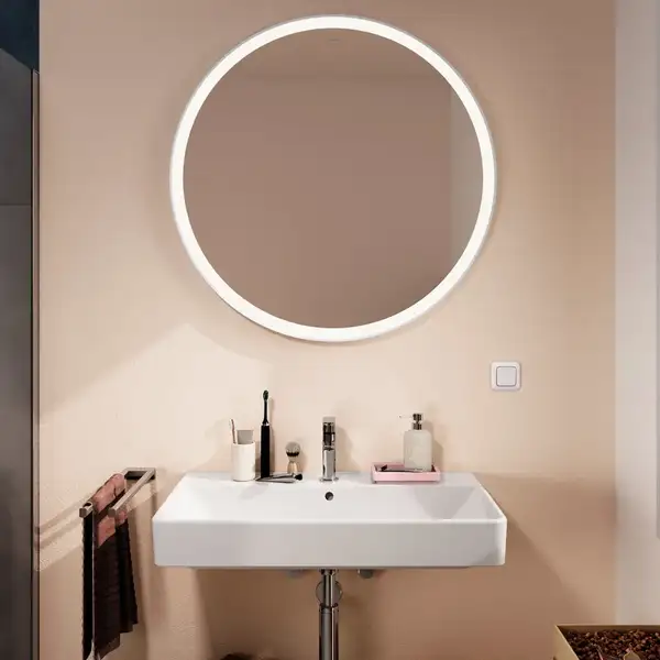 Дзеркало з підсвічуванням Ø900 мм Hansgrohe Xarita Lite S, білий матовий  54967700