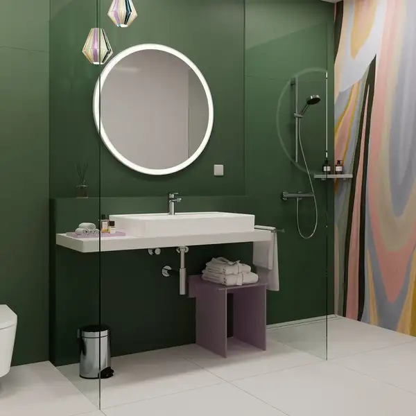 Дзеркало з підсвічуванням Ø900 мм Hansgrohe Xarita Lite S, білий матовий  54967700