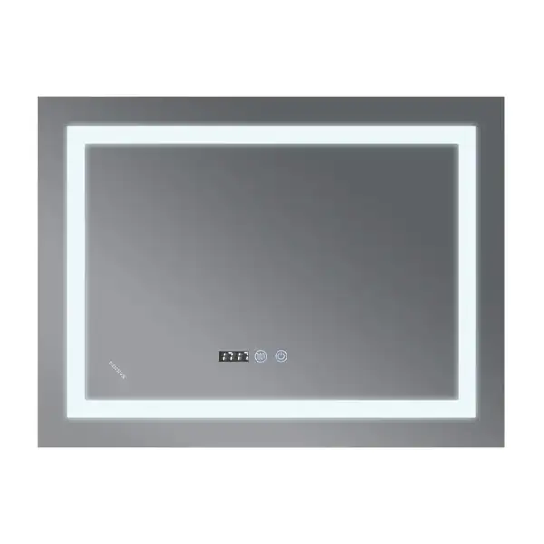 Дзеркало Mixxus WARM MR02-80x60-CASE з Led Touch, Anti-fog, димером, регулятором яскравості, годинн (MI6671)