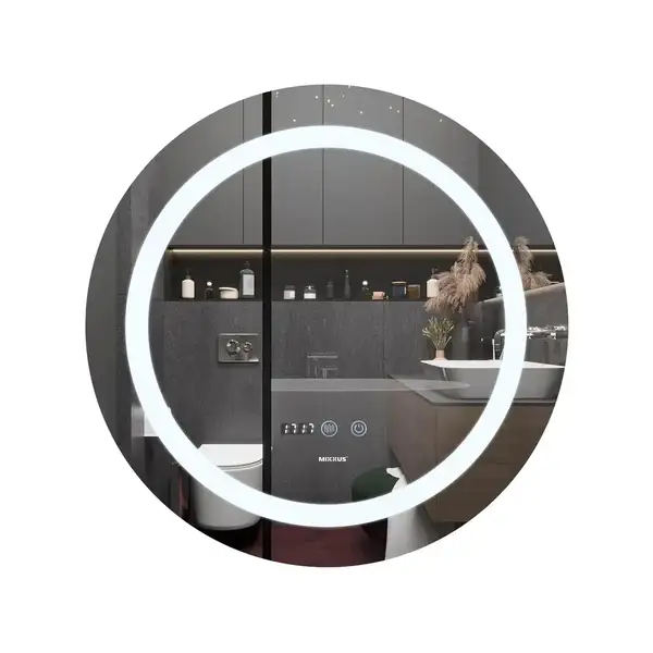Дзеркало Mixxus PLAIN MC02-80 з Led Touch, Anti-fog, димером, регулятором яскравості, годинником (M (MI6931)