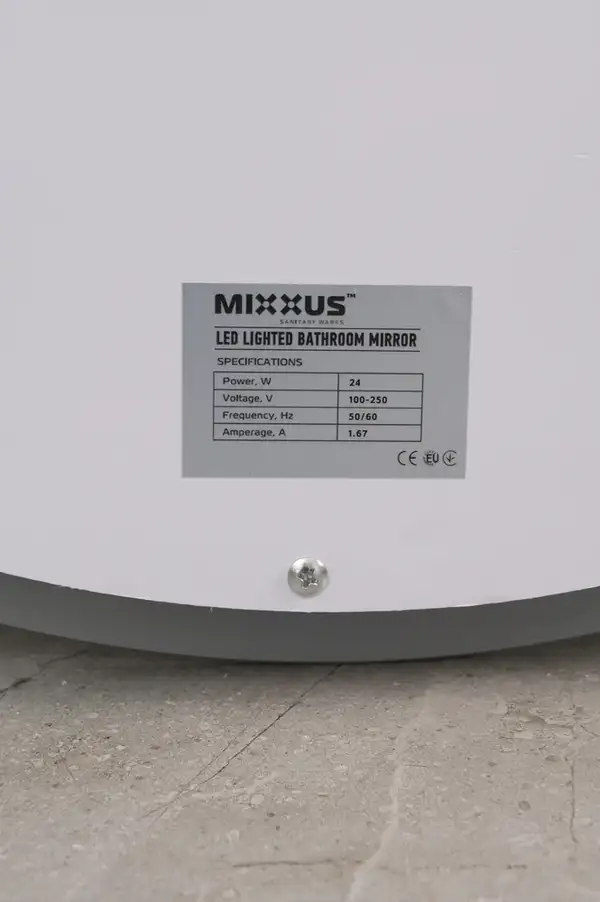 Дзеркало Mixxus PLAIN MC02-80 з Led Touch, Anti-fog, димером, регулятором яскравості, годинником (M (MI6931)
