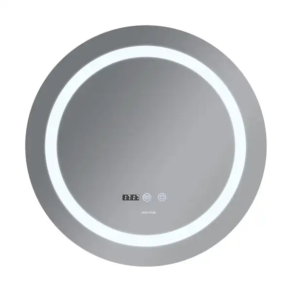 Дзеркало Mixxus PLAIN MC02-80 з Led Touch, Anti-fog, димером, регулятором яскравості, годинником (M (MI6931)