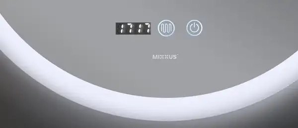 Дзеркало Mixxus PLAIN MC10-80 з Led Touch, Anti-fog, димером, регулятором яскравості, годинником (M (MI6932)