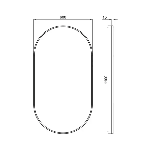 Дзеркало овальне Noken Liem 110x60 см, рама з горіхового шпону, ручна робота, горіх (100253648)