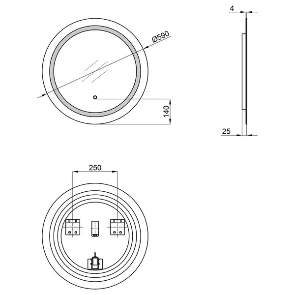 Зеркало Qtap Jay R590 с LED-подсветкой QT0778250359W