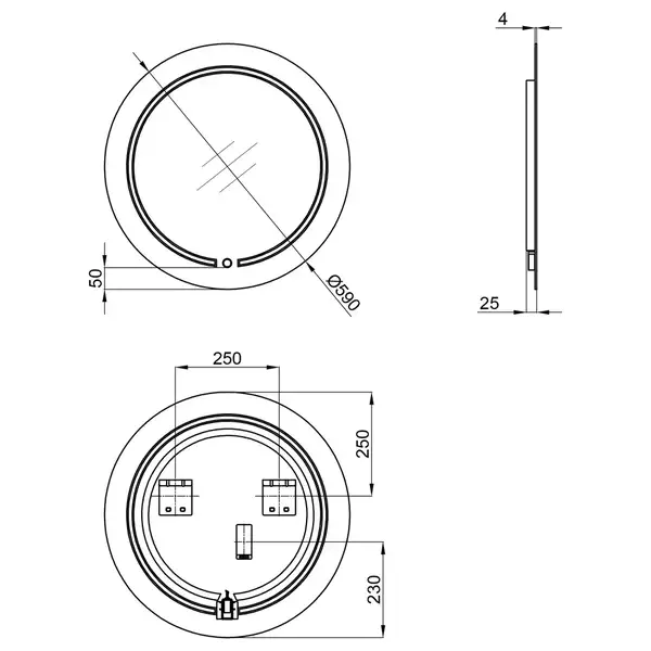 Зеркало Qtap Jay N R590 с LED-подсветкой QT07782504W