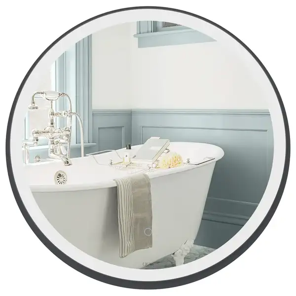 Зеркало Qtap Robin R600 Black с LED-подсветкой и антизапотеванием QT13786501B