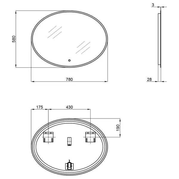 Зеркало Qtap Virgo 780х580 с LED-подсветкой QT18783502W