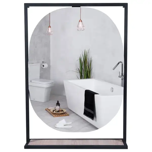 Зеркало Qtap Taurus 800х850х140 Black/Whitish oak с LED-подсветкой QT2478ZP600BWO