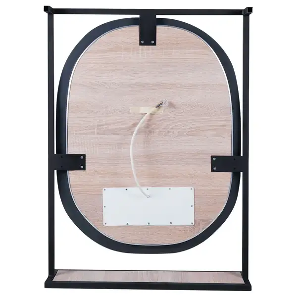 Зеркало Qtap Taurus 800х850х140 Black/Whitish oak с LED-подсветкой QT2478ZP600BWO
