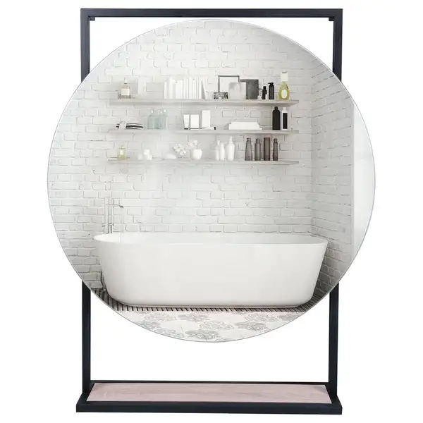 Зеркало Qtap Taurus 600х850х140 Black/Whitish oak с LED-подсветкой QT2478ZP700BWO