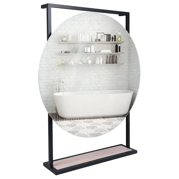 Зеркало Qtap Taurus 600х850х140 Black/Whitish oak с LED-подсветкой QT2478ZP700BWO