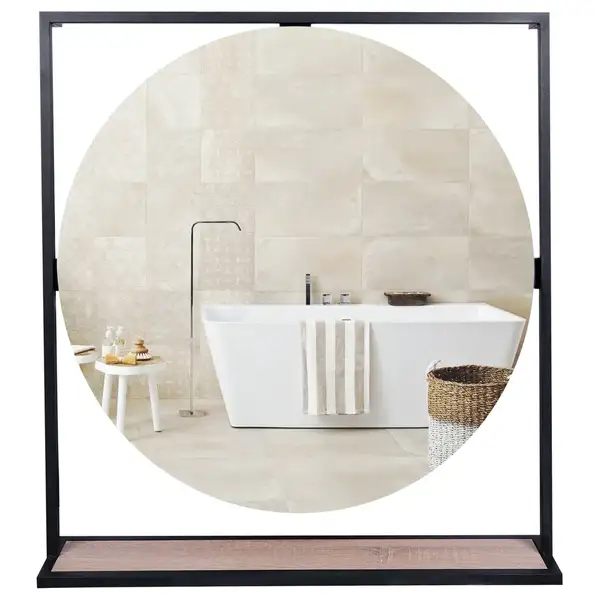 Зеркало Qtap Taurus 700х850х140 Black/Whitish oak с LED-подсветкой QT2478ZP800BWO