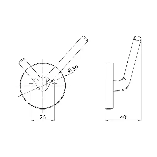 Крючок двойной Emco Round, хром (437500101)