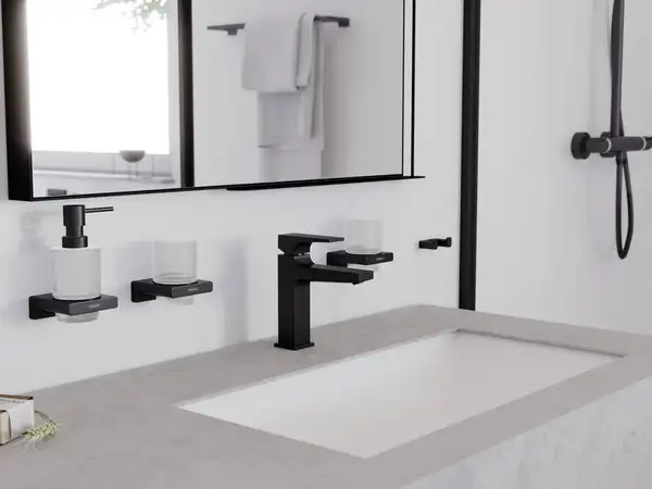 Крючок двойной Hansgrohe AddStoris, чёрный матовый (41755670) фото 2 Aquada.com.ua