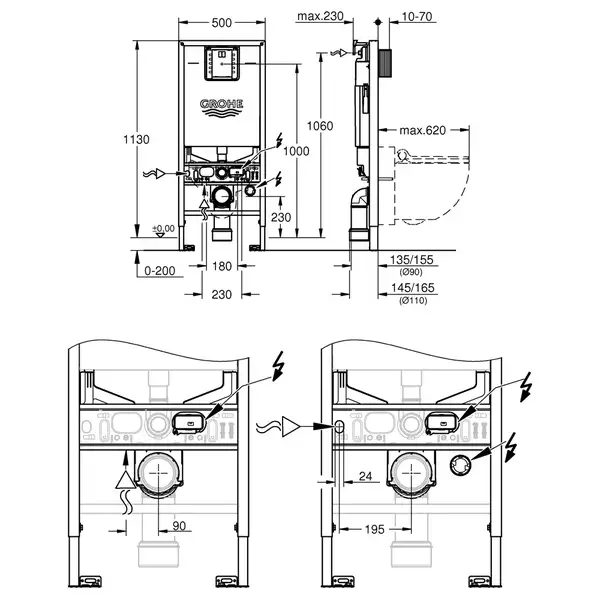 Grohe Rapid SLX Инсталляция для унитаза 3 в 1 (39598000)