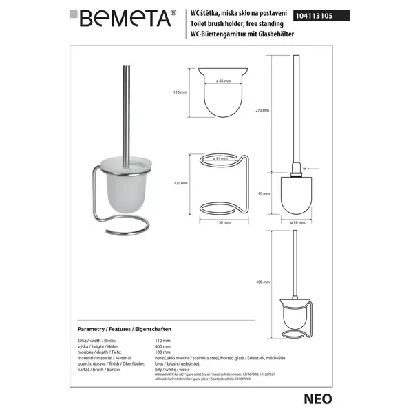 104113105  NEO: Туалетна щітка Bemeta Чехія (104113105)
