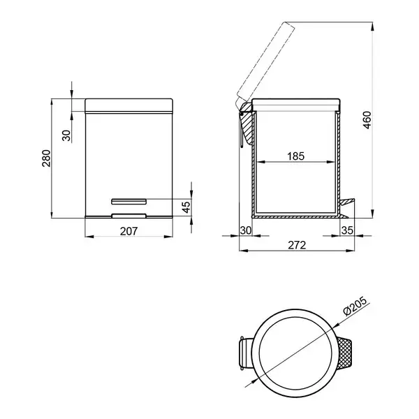 Ведро для мусора Qtap Liberty BLM 1149 5 л (QTLIBBLM1149) Ведро для мусора Qtap Liberty BLM 1149 5 л (QTLIBBLM1149)