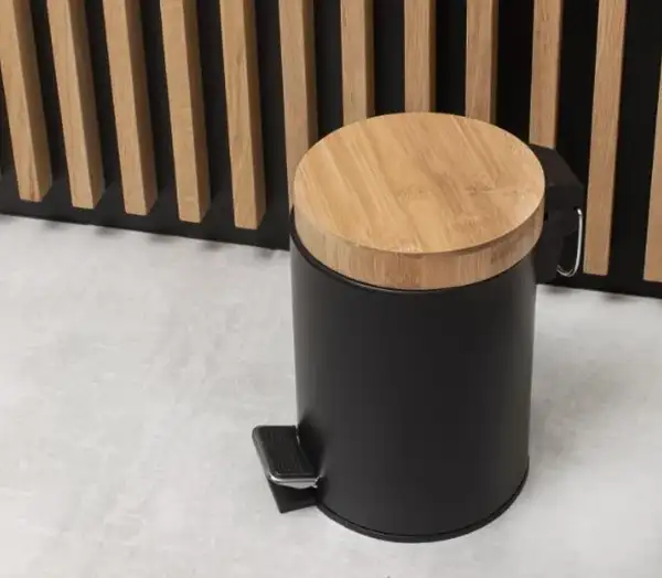 Корзина для мусора YOKA BIN BLACK BAMBOO 3л. для ванной комнаты (CH.BIN-BLK)